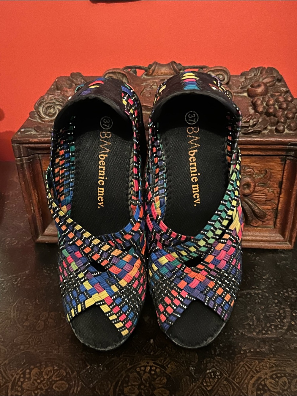 Bernie Mev Calypso Woven Rainbow Wedges 37 / 6